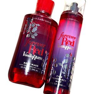 Bath & Body Works 2 Piece‎ Forever Red Vanilla Rum Set New